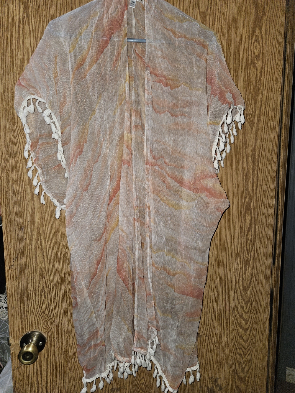 Roommates Sheer Multicolor Striped Kimono Cover-Up